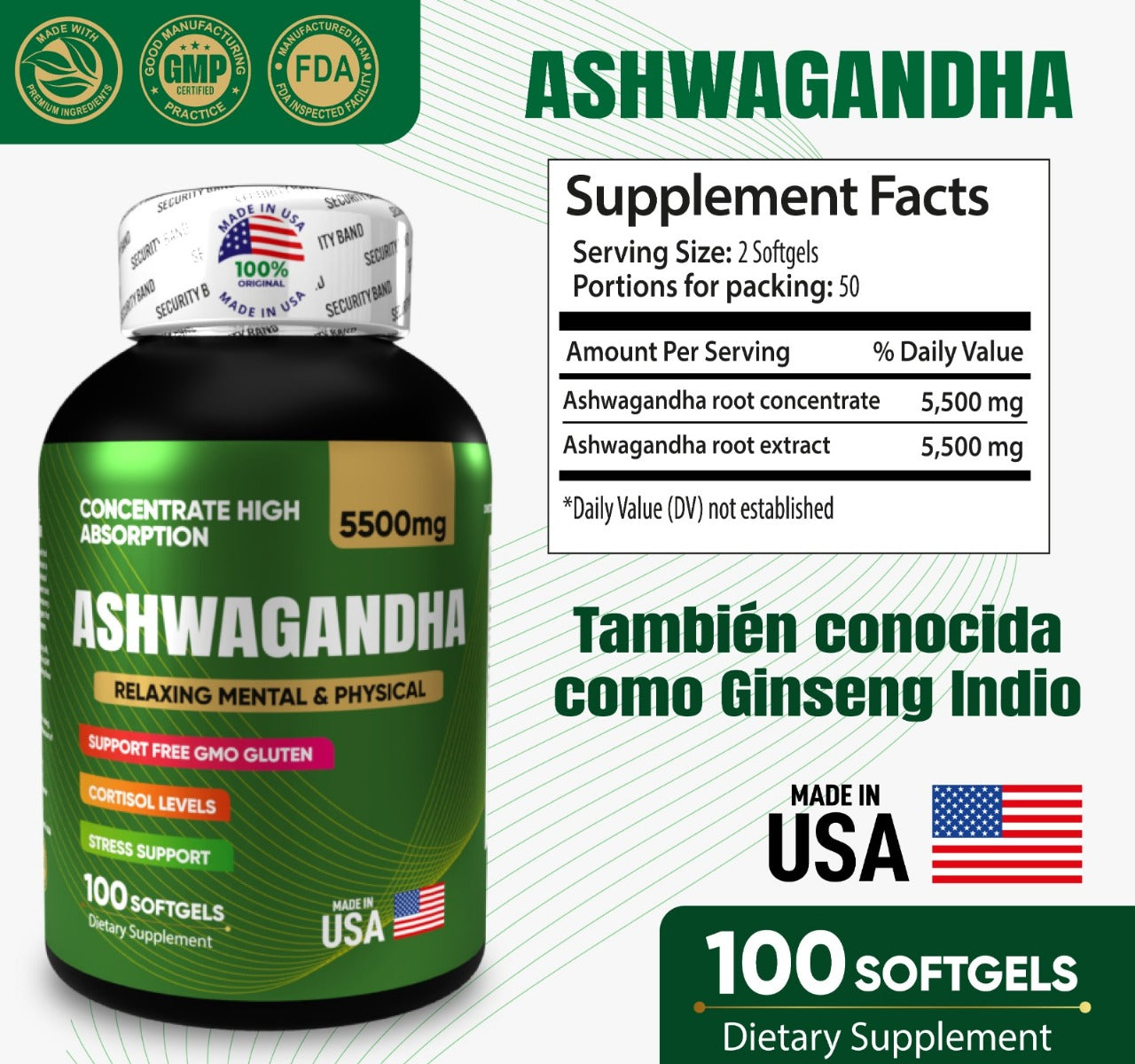 Ashwagandha KSM66 x 100 softgels